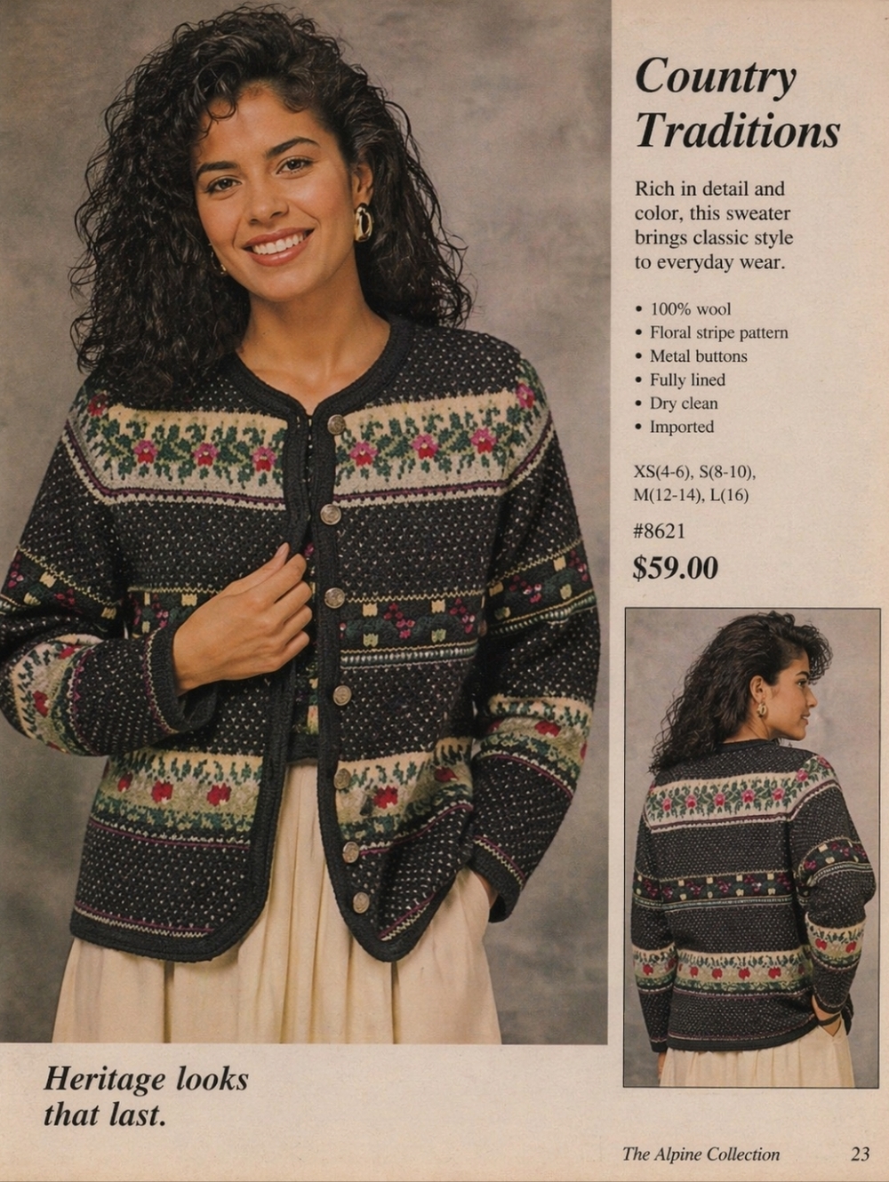 Vintage Tally Ho Black and Red Patterned Cardigan